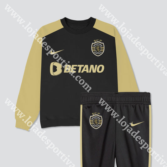 FATO TREINO CRIANÇA PRETO CR7 SPORTING CP 25/26
