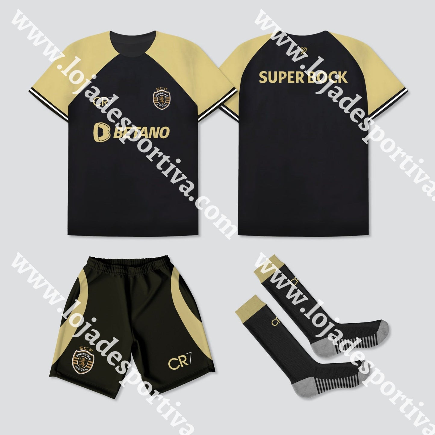 KIT CRIANÇA 3º EQUIPAMENTO SPORTING CP 23/24 CR7