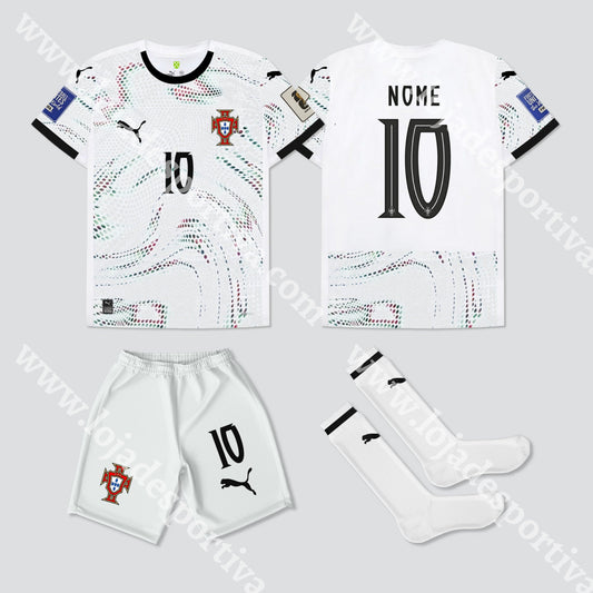 Kit Criança Alternativo Seleção Portugal Puma 2025 Camisola Futebol