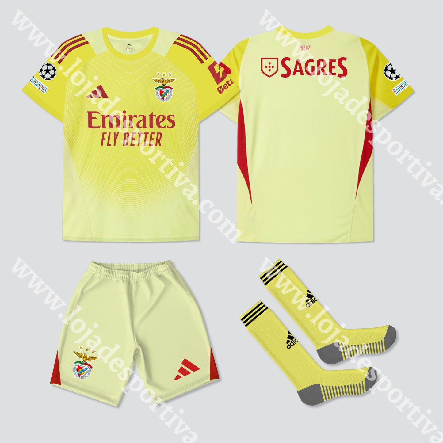 NOVO EQUIPAMENTO GUARDA REDES SL BENFICA 25/26 Camisola Futebol