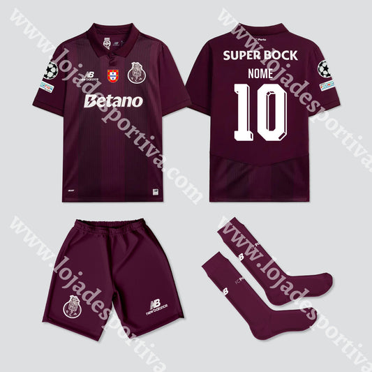 NOVO KIT CRIANÇA ALTERNATIVO FC PORTO 26/27 - Camisola Futebol