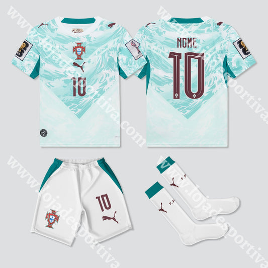 NOVO KIT CRIANÇA ALTERNATIVO PORTUGAL MUNDIAL 2026 - Camisola Futebol