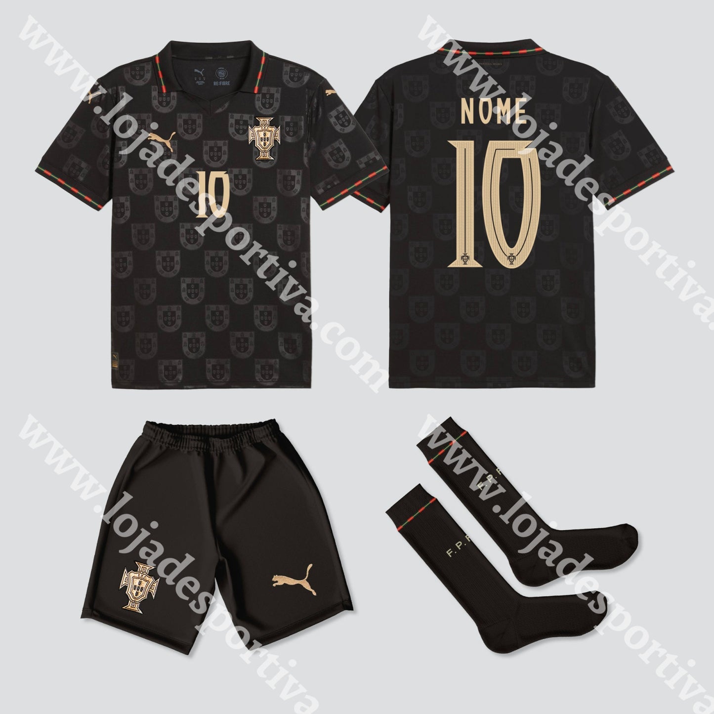 NOVO KIT CRIANÇA ALTERNATIVO PORTUGAL MUNDIAL 2026 Camisola Futebol