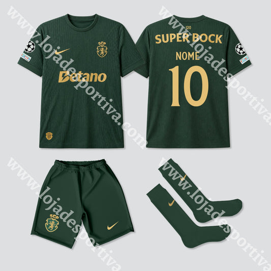 NOVO KIT CRIANÇA EDIÇÃO ESPECIAL 120 ANOS SPORTING CP 26/27 - Kit criança