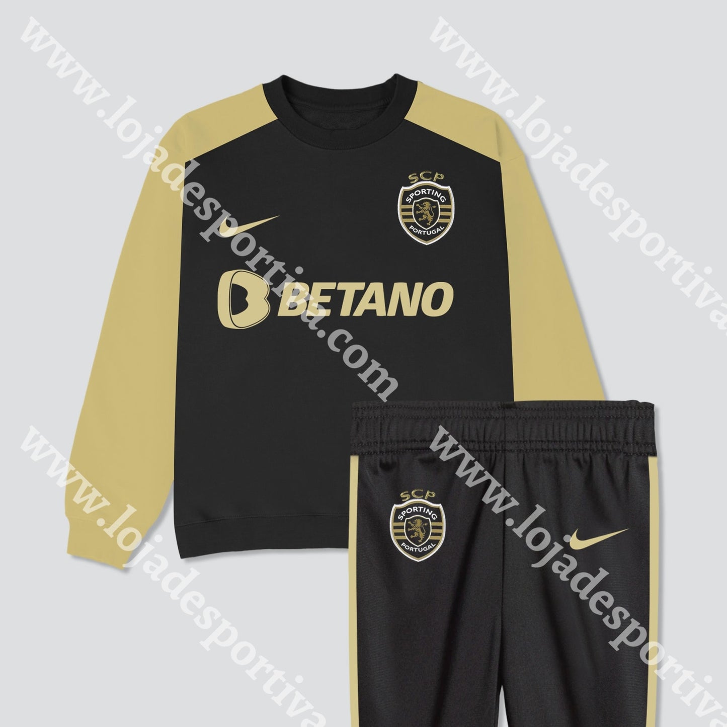 FATO TREINO CRIANÇA PRETO CR7 SPORTING CP 25/26