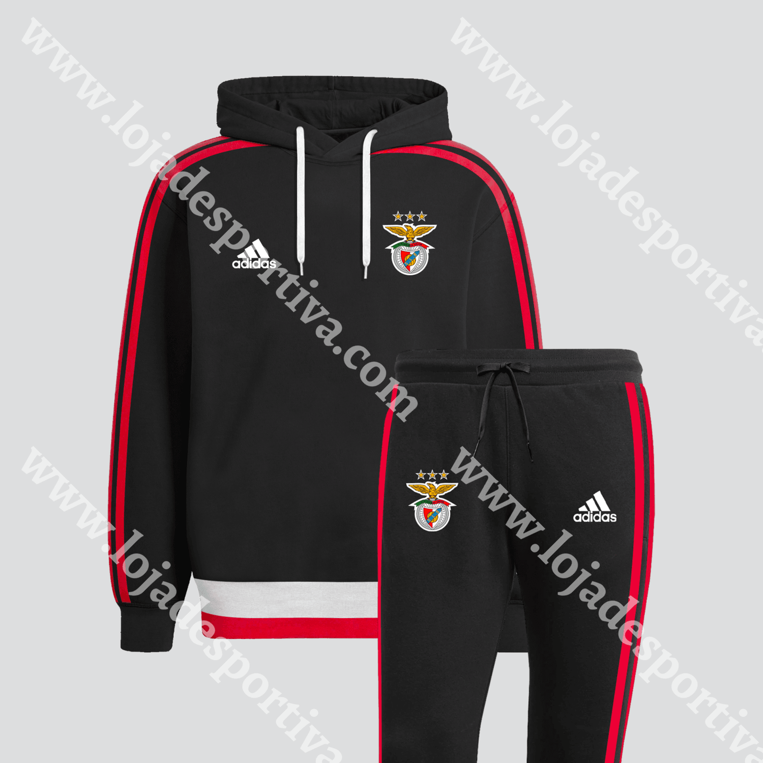 FATO TREINO SL BENFICA HOODIE PRETA 23 24 Loja Desportiva