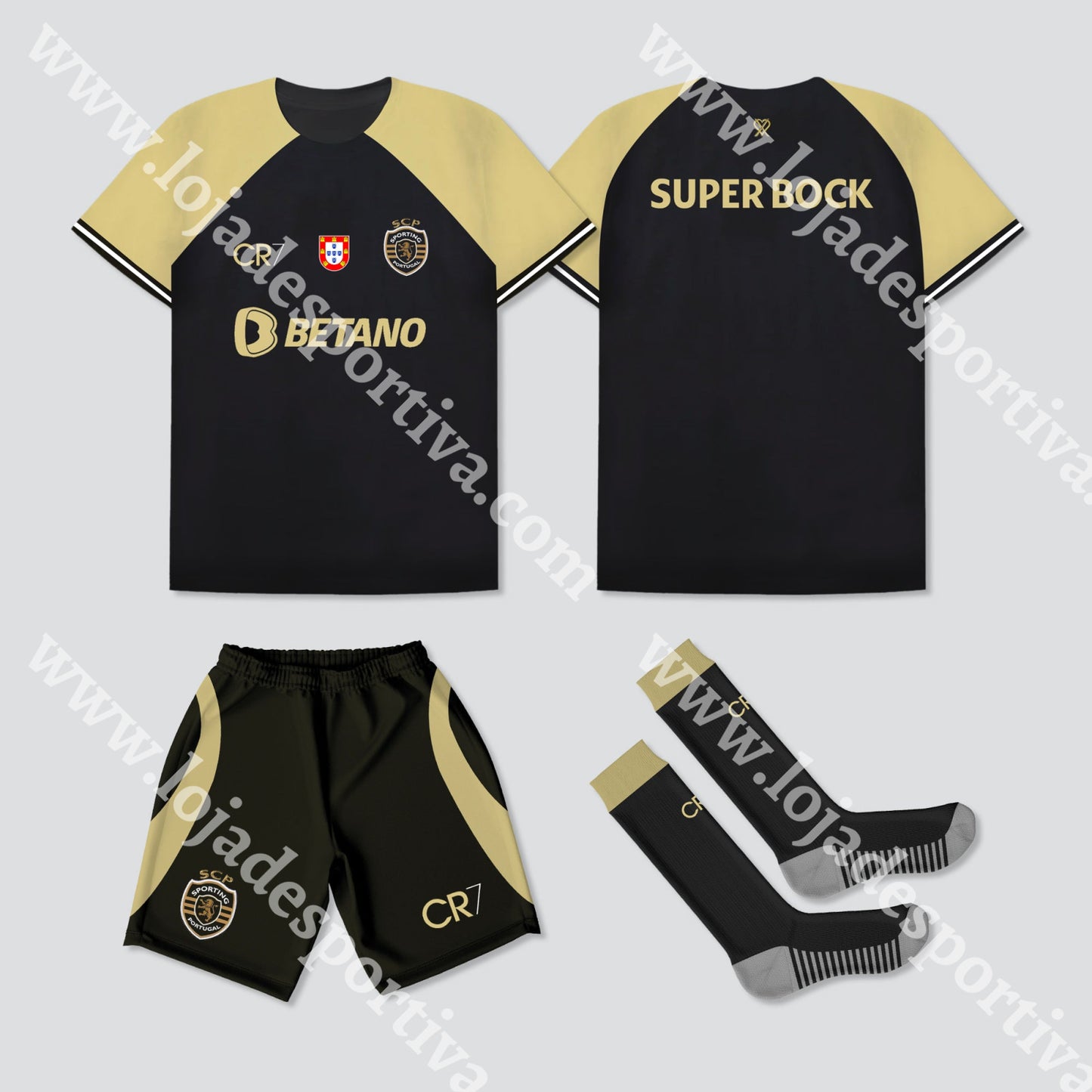 KIT CRIANÇA 3º EQUIPAMENTO SPORTING CP 23/24 CR7