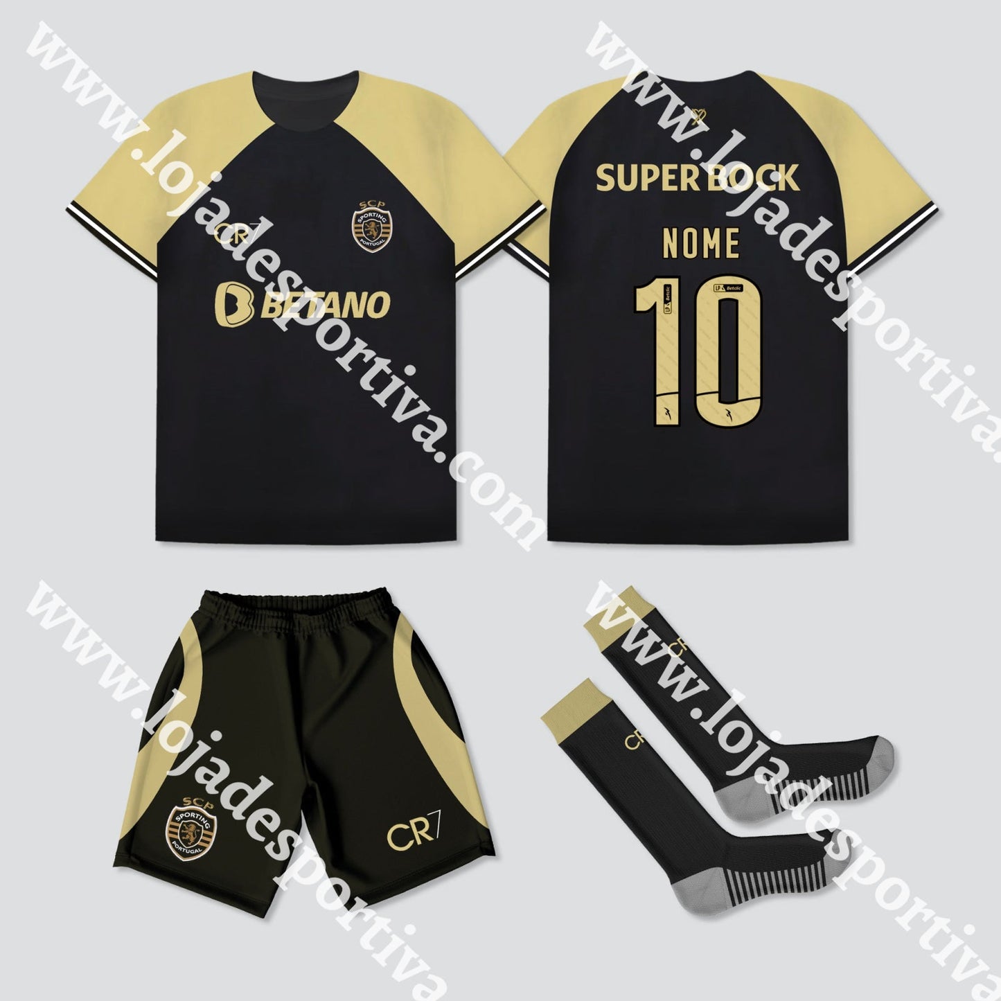 KIT CRIANÇA 3º EQUIPAMENTO SPORTING CP 23/24 CR7