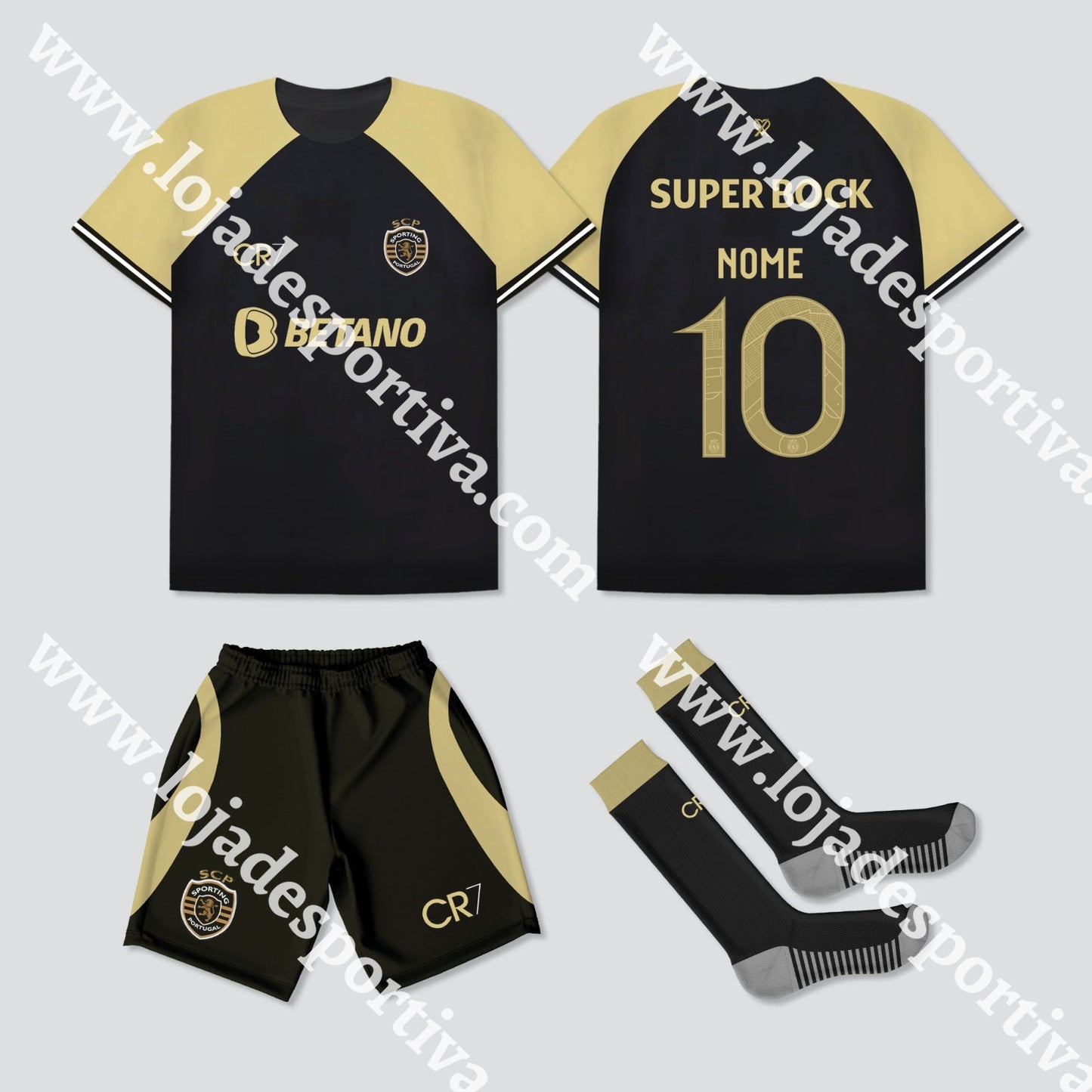 KIT CRIANÇA 3º EQUIPAMENTO SPORTING CP 23/24 CR7