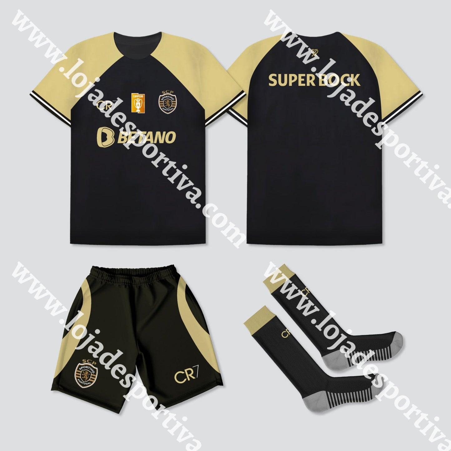 KIT CRIANÇA 3º EQUIPAMENTO SPORTING CP 23/24 CR7