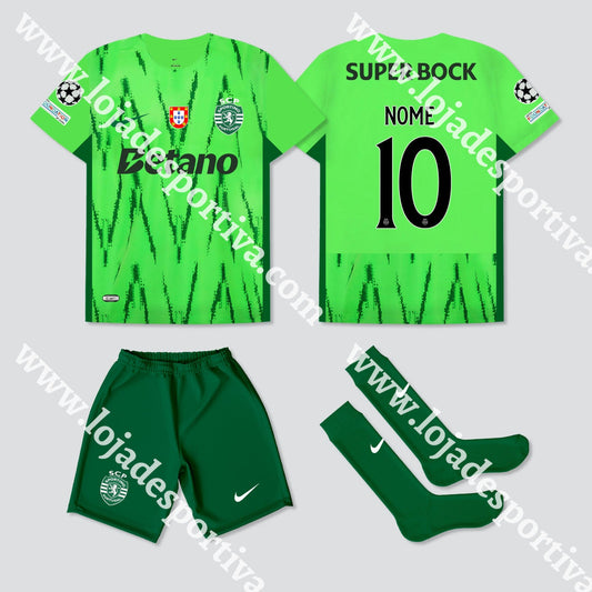 KIT CRIANÇA 3º EQUIPAMENTO SPORTING CP 24/25 1-2 Anos