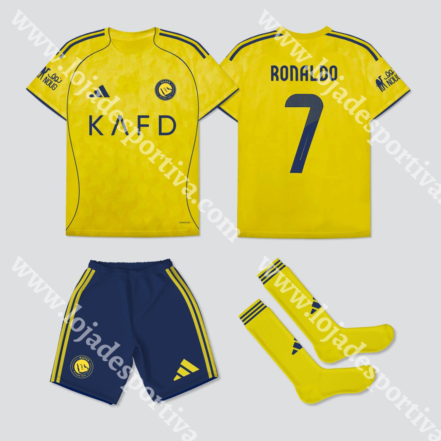 KIT CRIANÇA ’ RONALDO 7 ’ AL-NASSR 25/26 1-2 Anos