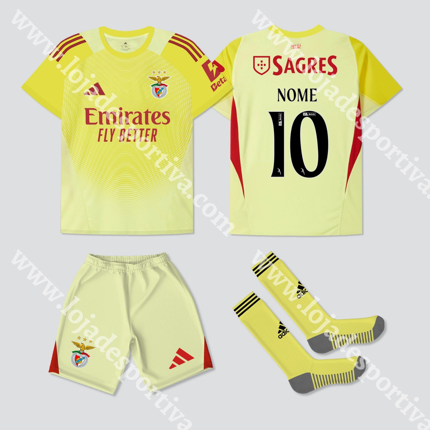 NOVO EQUIPAMENTO GUARDA REDES SL BENFICA 25/26 Camisola Futebol