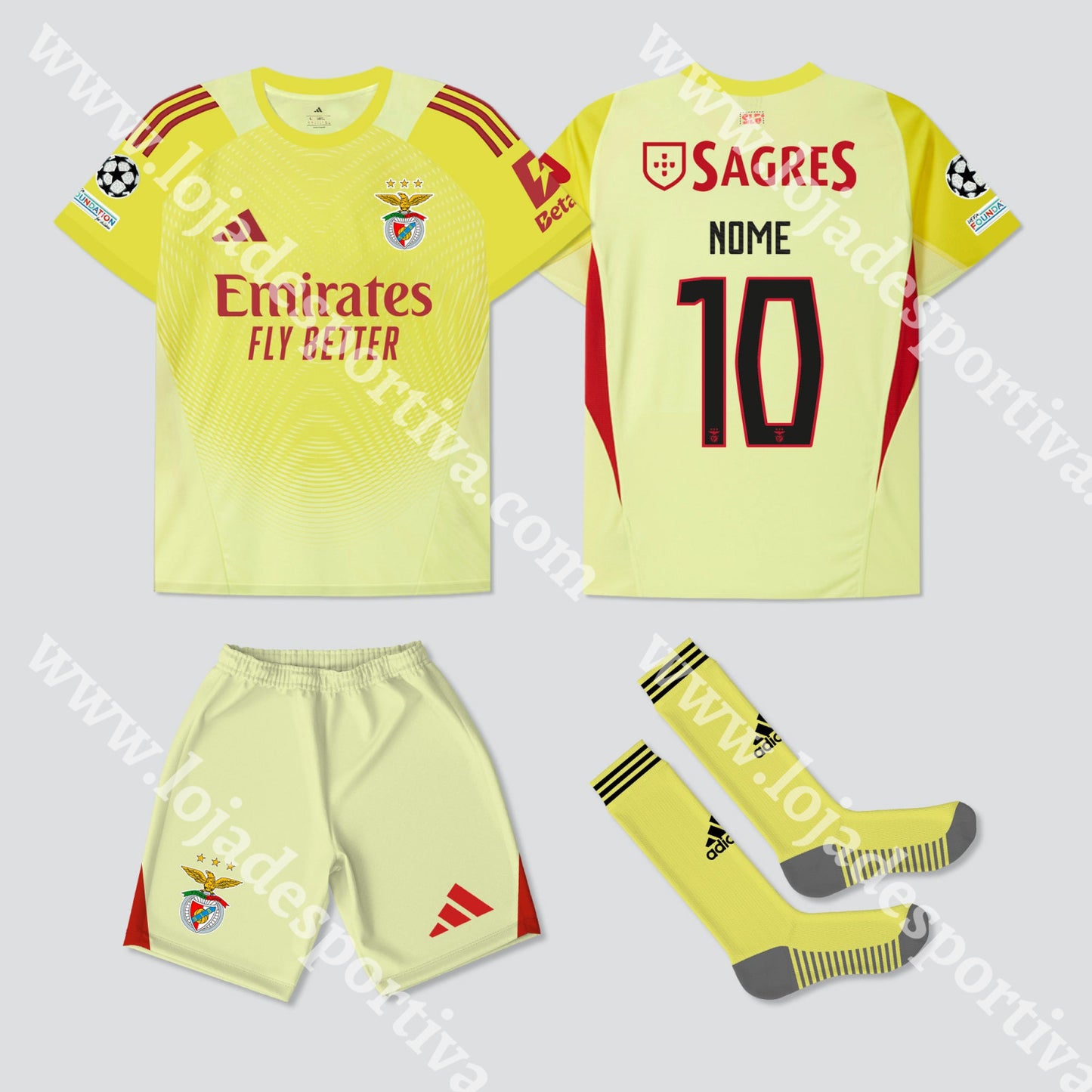 NOVO EQUIPAMENTO GUARDA REDES SL BENFICA 25/26 Camisola Futebol