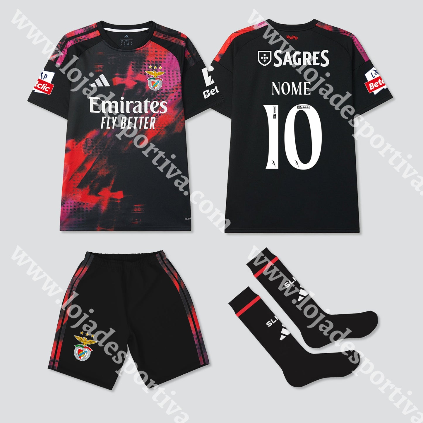 NOVO KIT CRIANÇA 3º EQUIPAMENTO SL BENFICA 26/27 - Equipamento