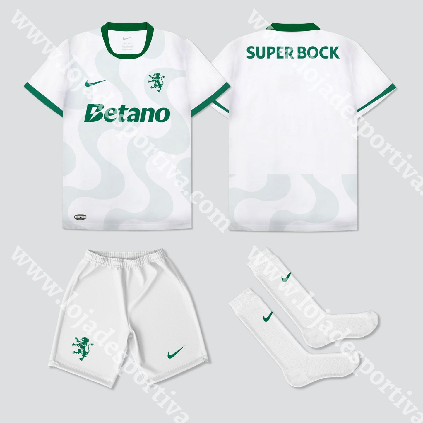 NOVO KIT CRIANÇA ALTERNATIVO BRANCO SPORTING CP 25/26