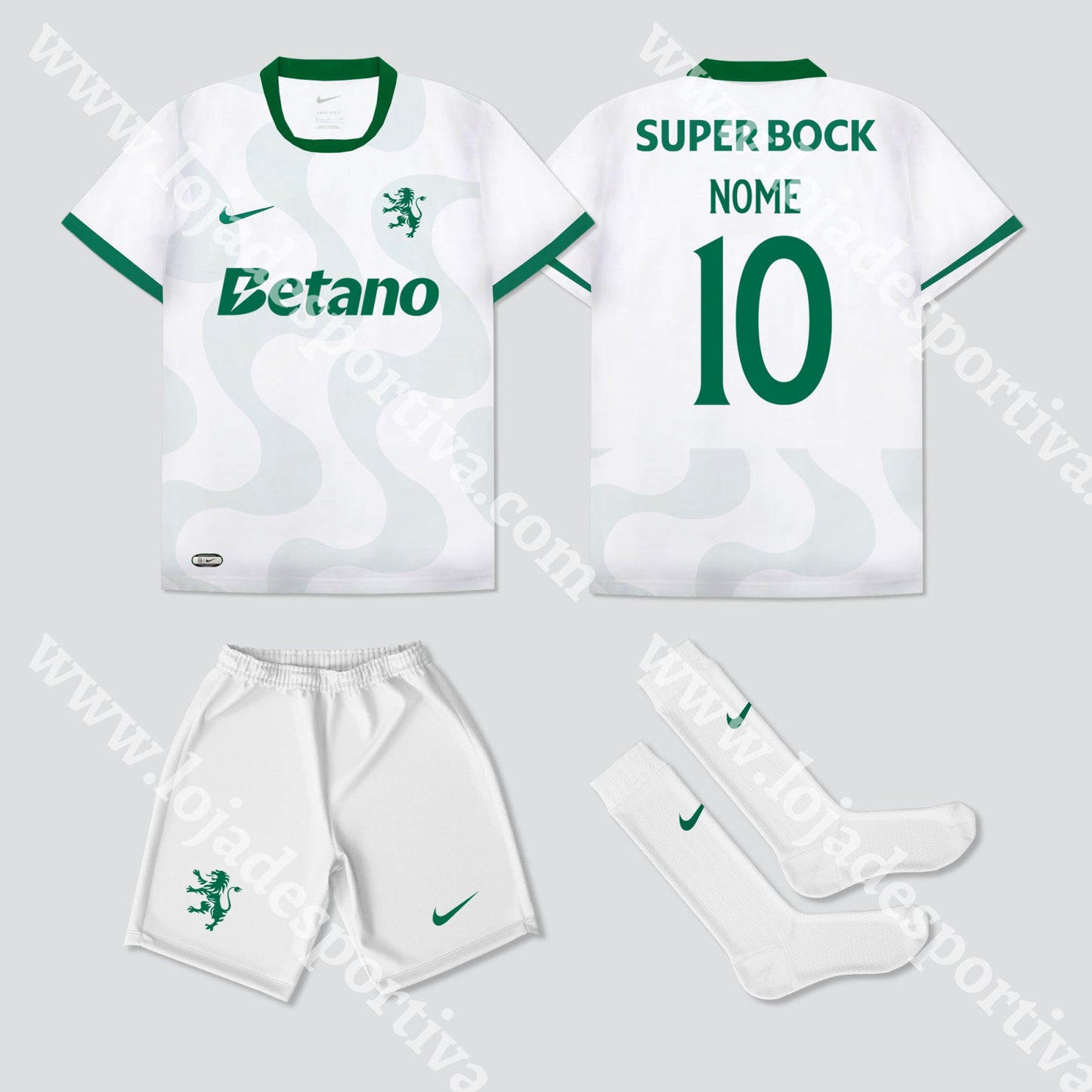 NOVO KIT CRIANÇA ALTERNATIVO BRANCO SPORTING CP 25/26