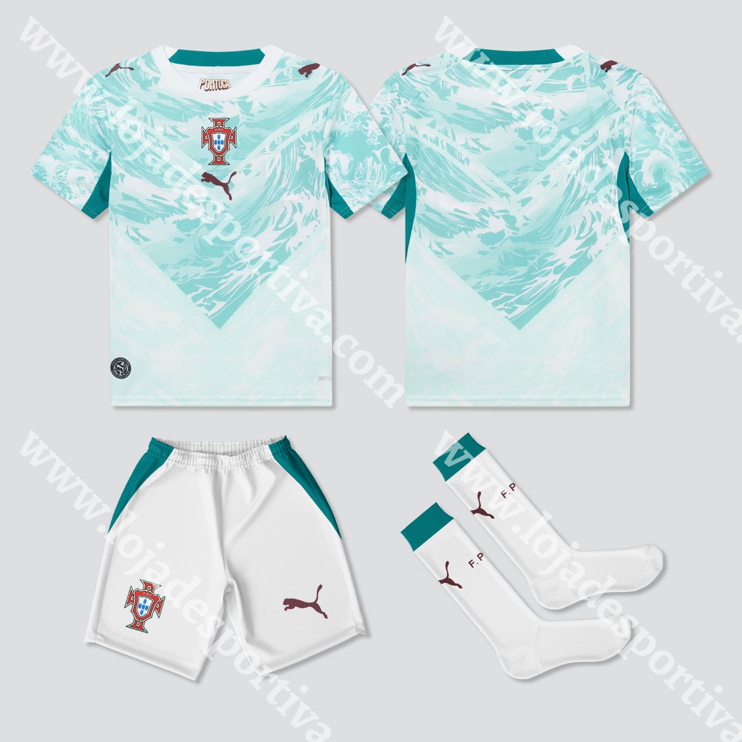 NOVO KIT CRIANÇA ALTERNATIVO PORTUGAL MUNDIAL 2026 - 1-2 Anos - Camisola Futebol