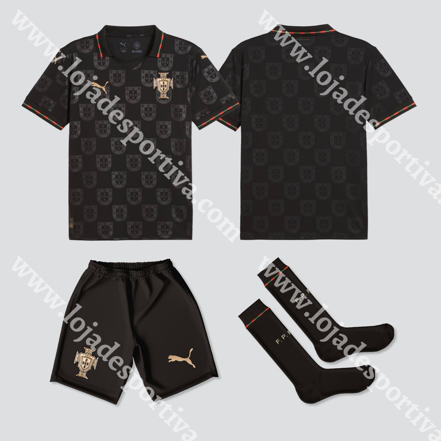 NOVO KIT CRIANÇA ALTERNATIVO PORTUGAL MUNDIAL 2026 5-6 Anos Camisola Futebol