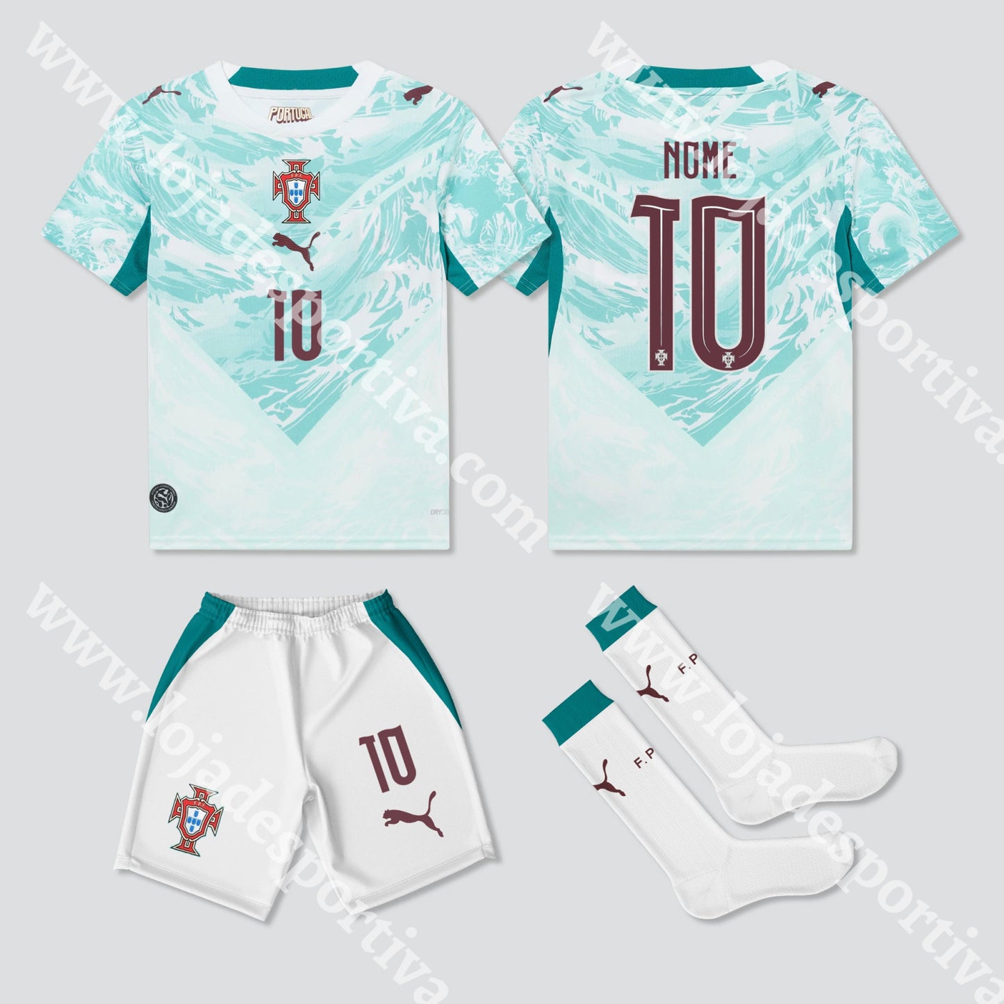 NOVO KIT CRIANÇA ALTERNATIVO PORTUGAL MUNDIAL 2026 - Camisola Futebol