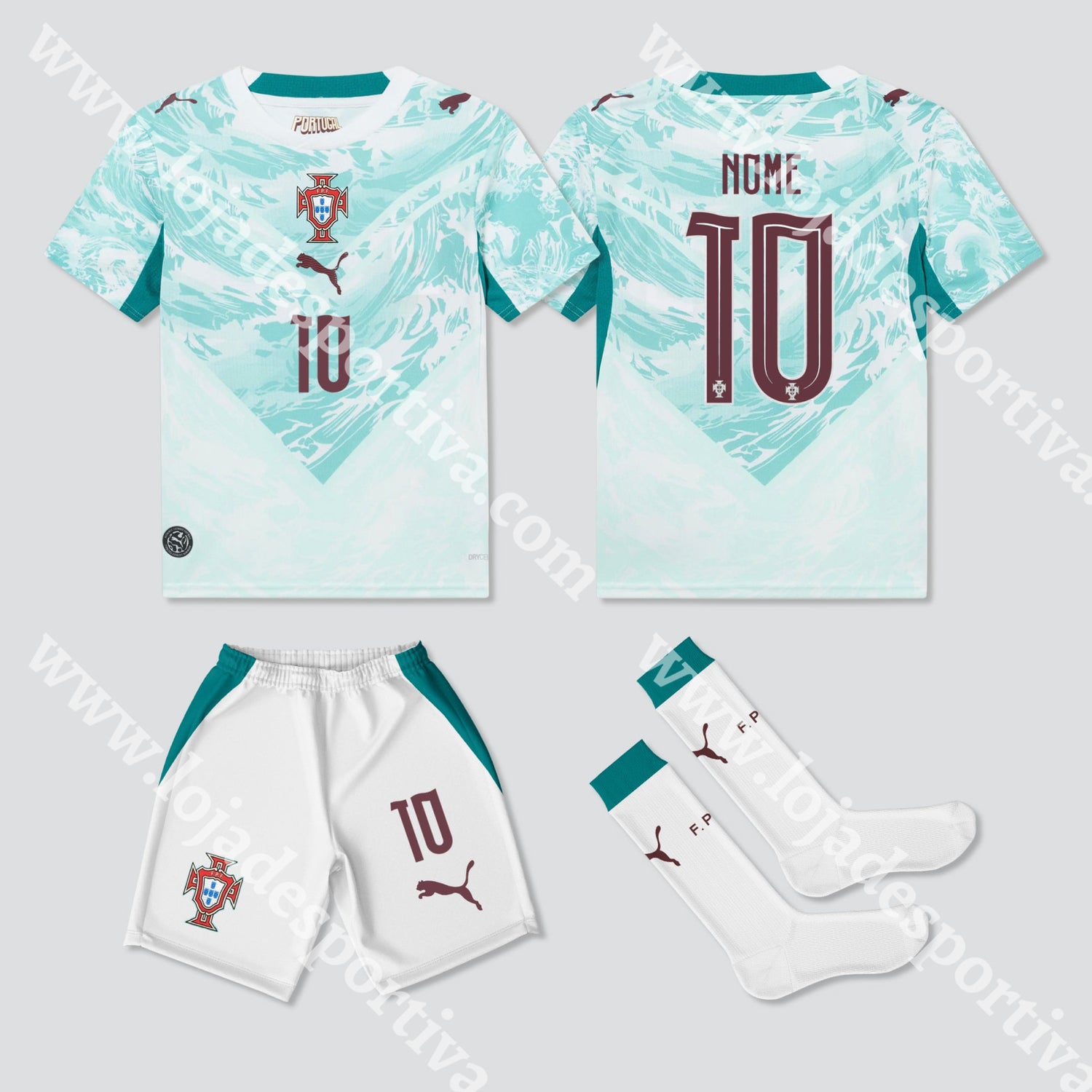 NOVO KIT CRIANÇA ALTERNATIVO PORTUGAL MUNDIAL 2026 - Camisola Futebol