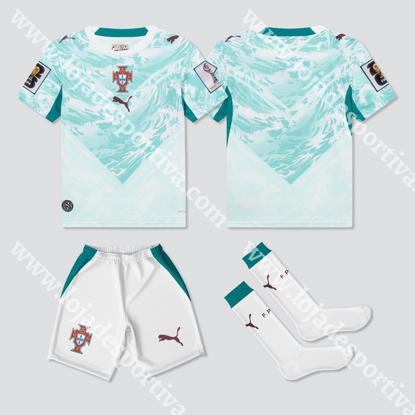 NOVO KIT CRIANÇA ALTERNATIVO PORTUGAL MUNDIAL 2026 - Camisola Futebol