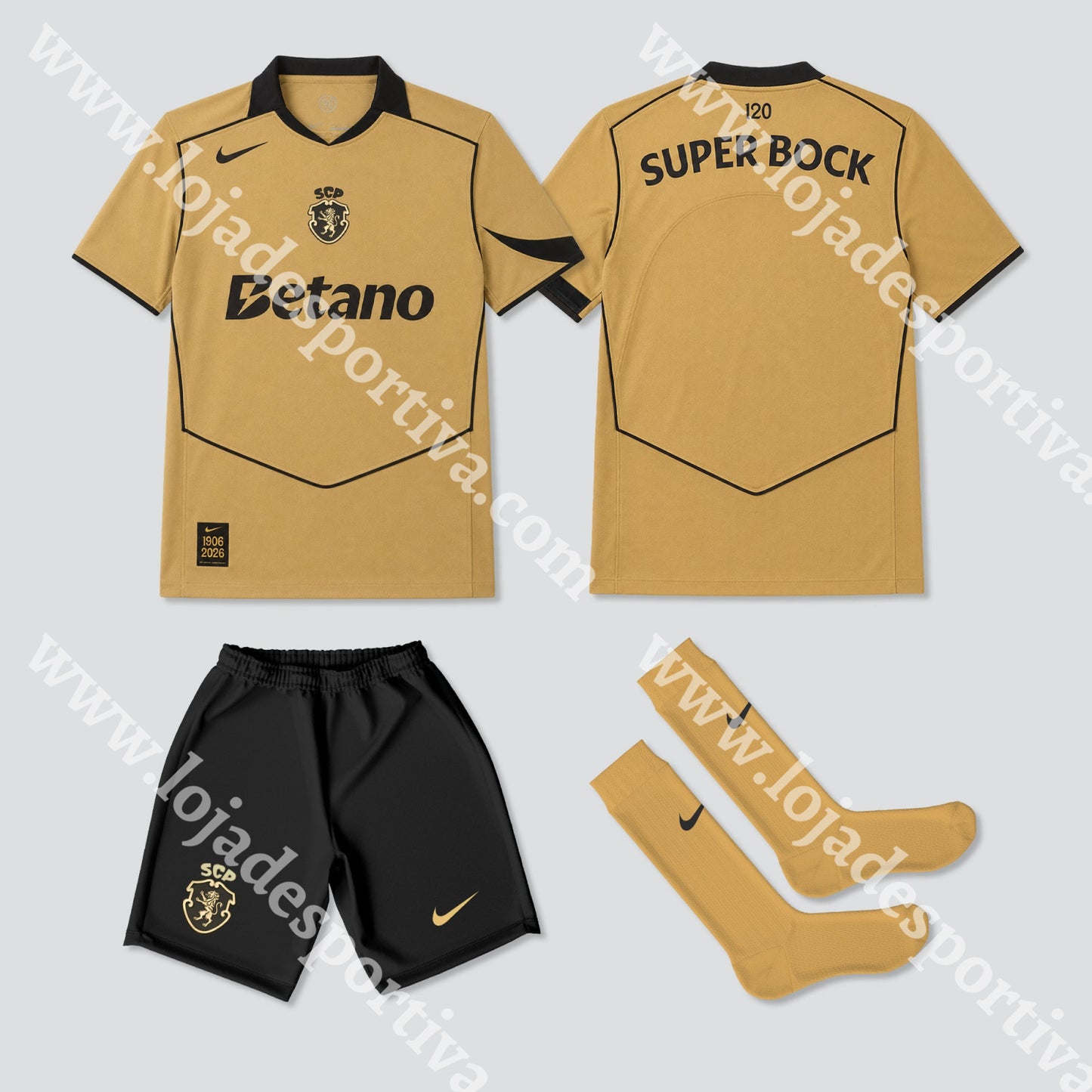 NOVO KIT CRIANÇA ALTERNATIVO SPORTING CP 26/27 - 1-2 Anos - Kit criança