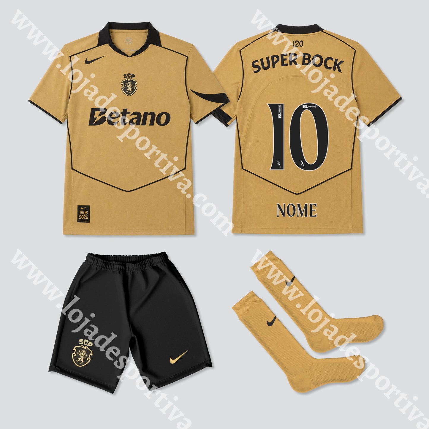 NOVO KIT CRIANÇA ALTERNATIVO SPORTING CP 26/27 - Kit criança