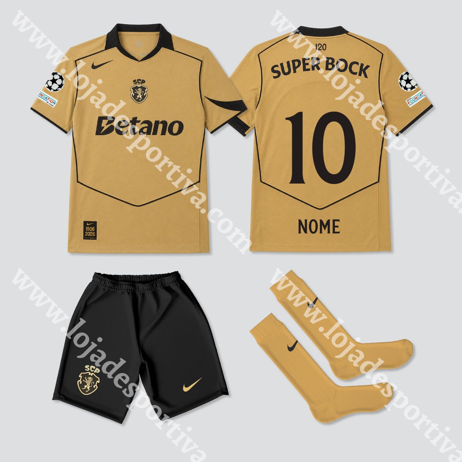NOVO KIT CRIANÇA ALTERNATIVO SPORTING CP 26/27 - Kit criança