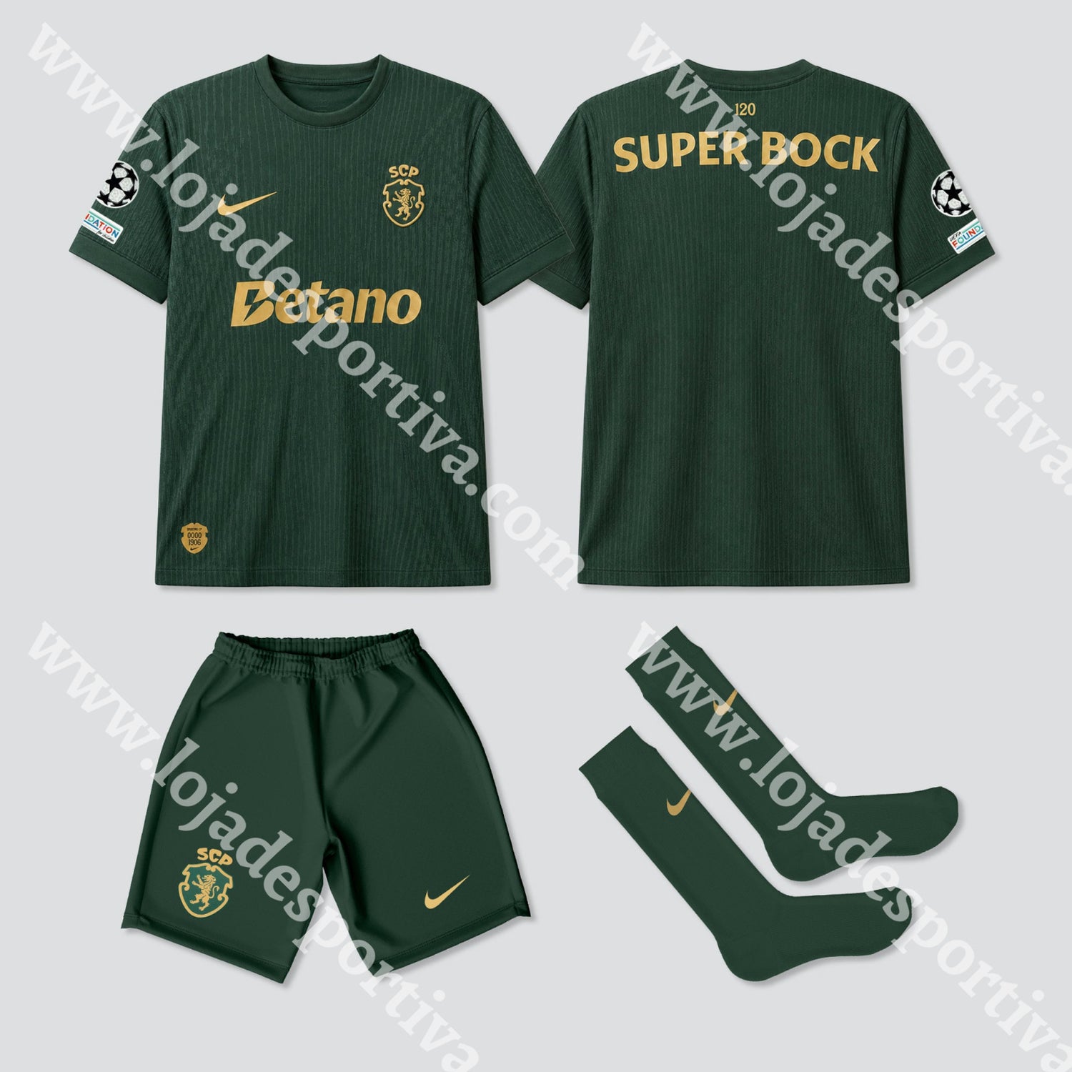 NOVO KIT CRIANÇA EDIÇÃO ESPECIAL 120 ANOS SPORTING CP 26/27 - Kit criança