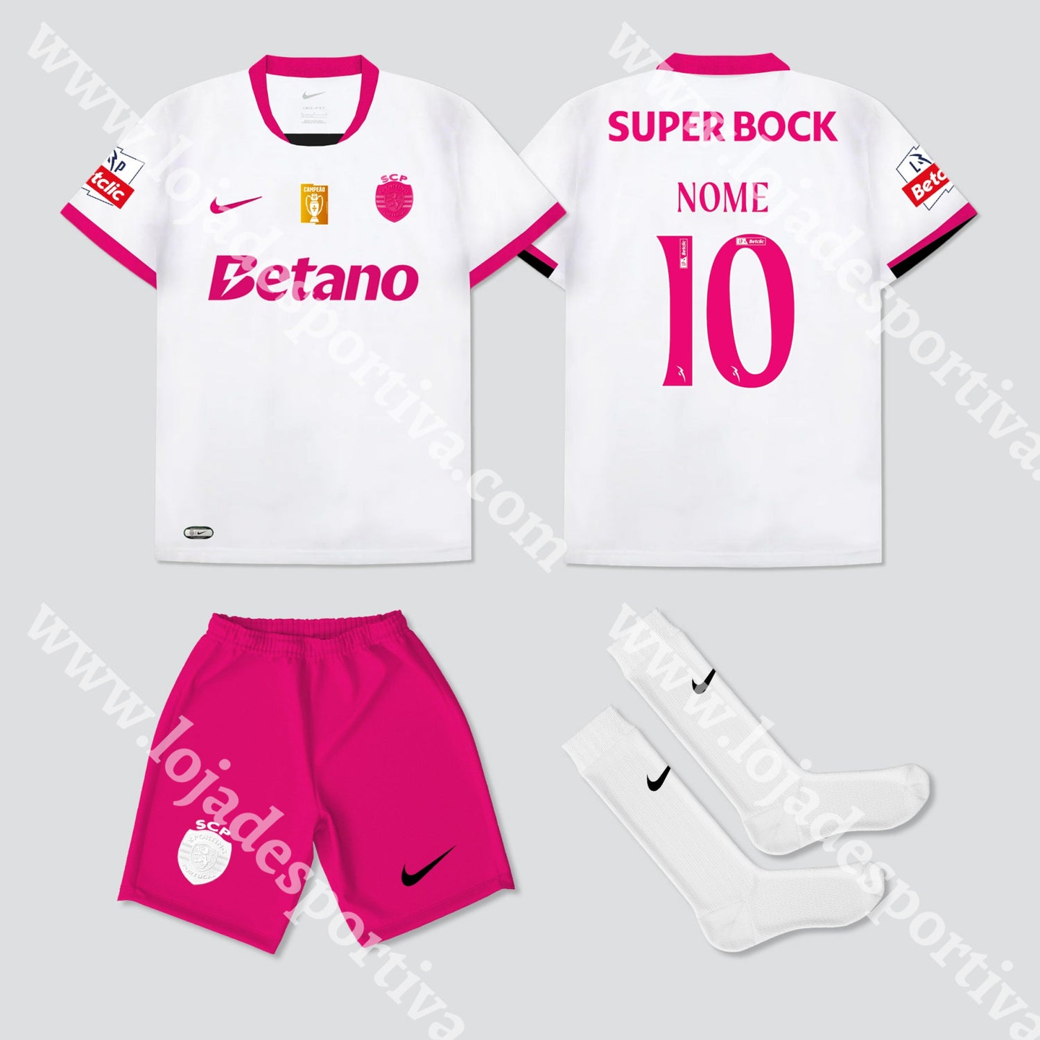 NOVO KIT CRIANÇA EDIÇÃO ESPECIAL ROSA SPORTING CP 25/26