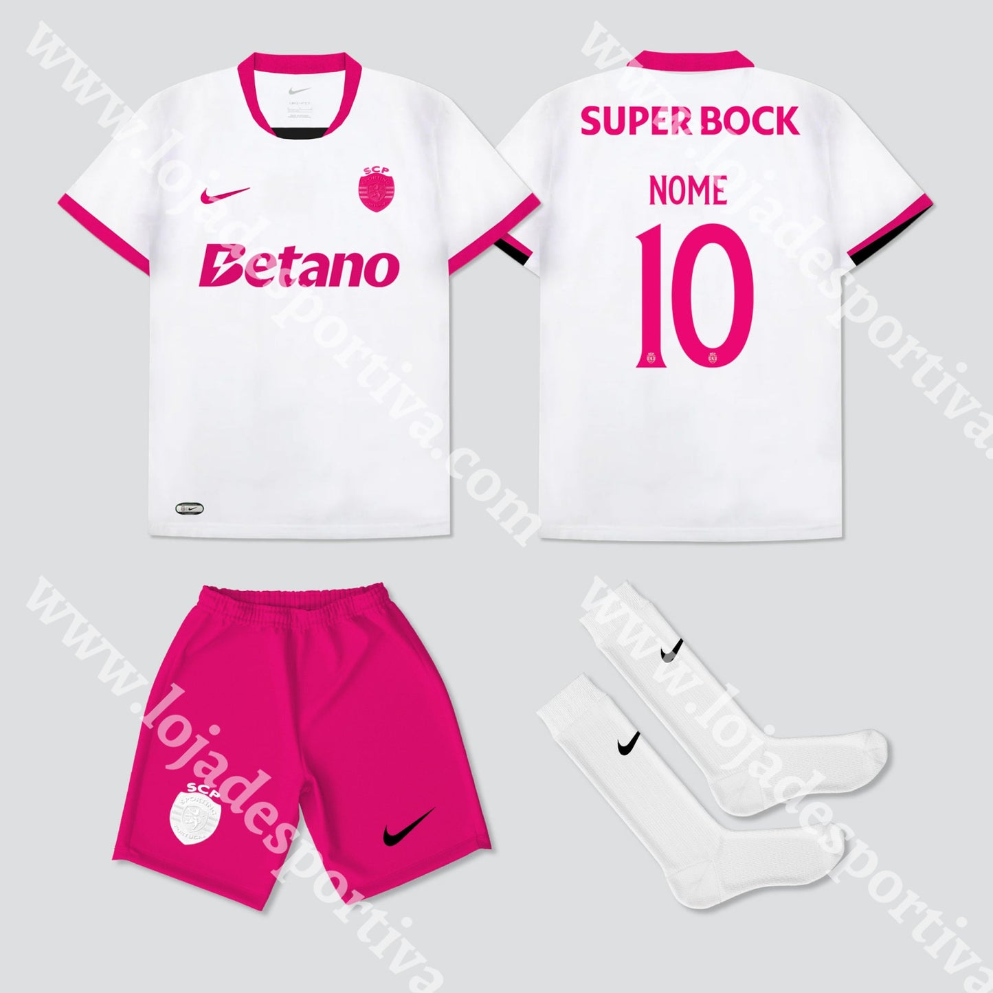 NOVO KIT CRIANÇA EDIÇÃO ESPECIAL ROSA SPORTING CP 25/26