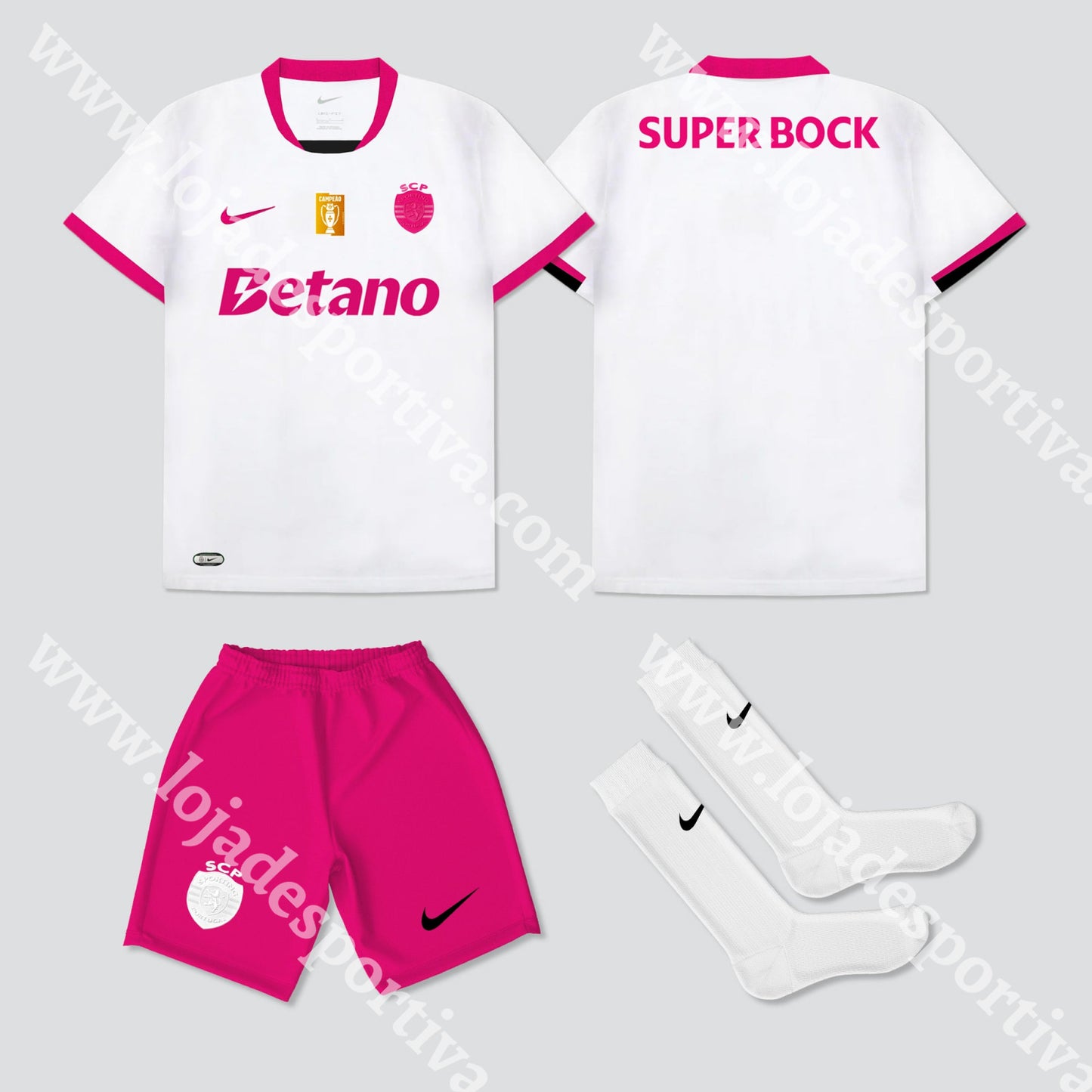 NOVO KIT CRIANÇA EDIÇÃO ESPECIAL ROSA SPORTING CP 25/26