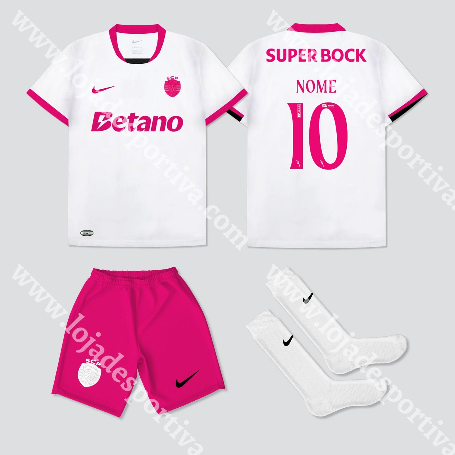 NOVO KIT CRIANÇA EDIÇÃO ESPECIAL ROSA SPORTING CP 25/26