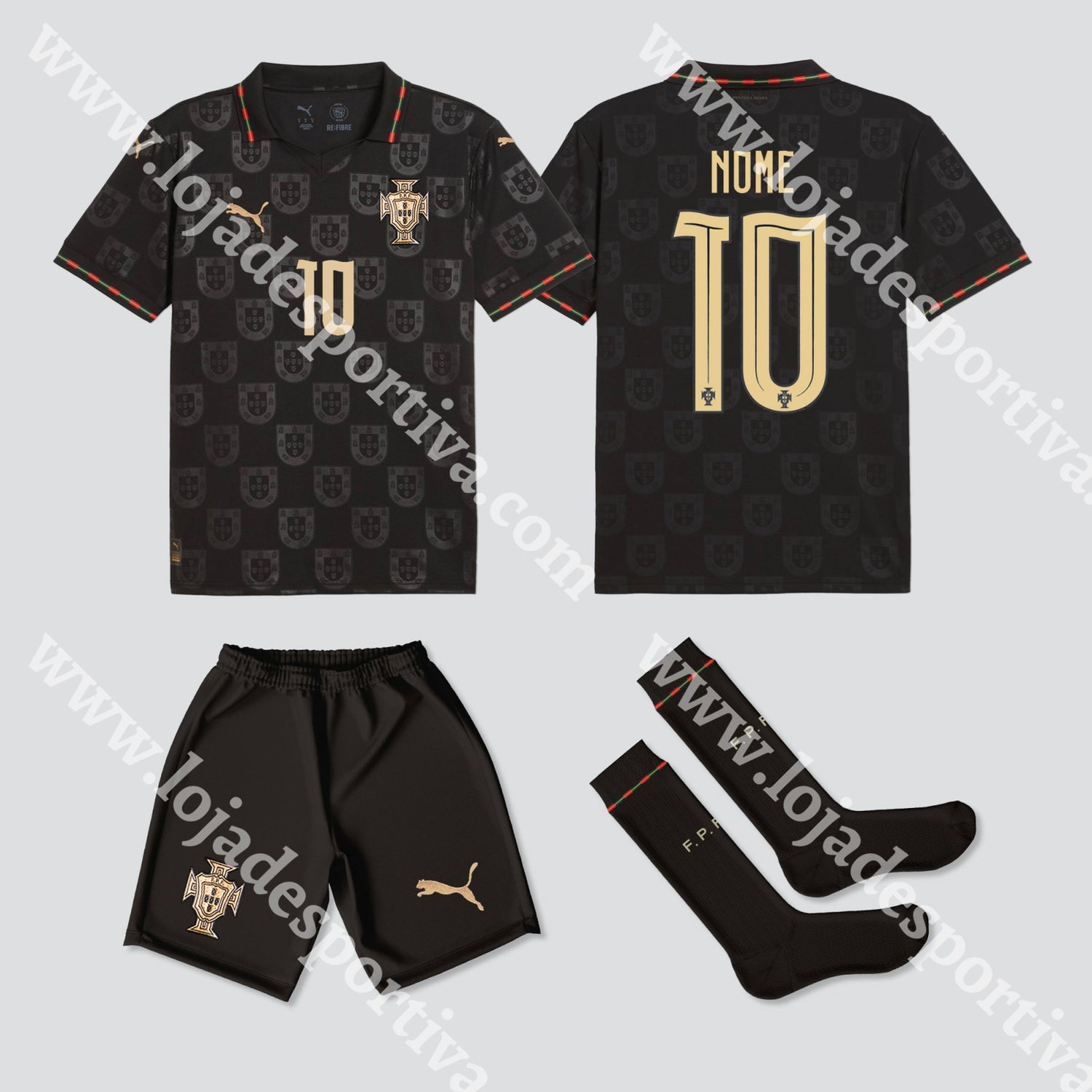 NOVO KIT CRIANÇA PORTUGAL EDIÇÃO ESPECIAL EUSÉBIO VERSÃO PLAYER 2025 - Camisola Futebol