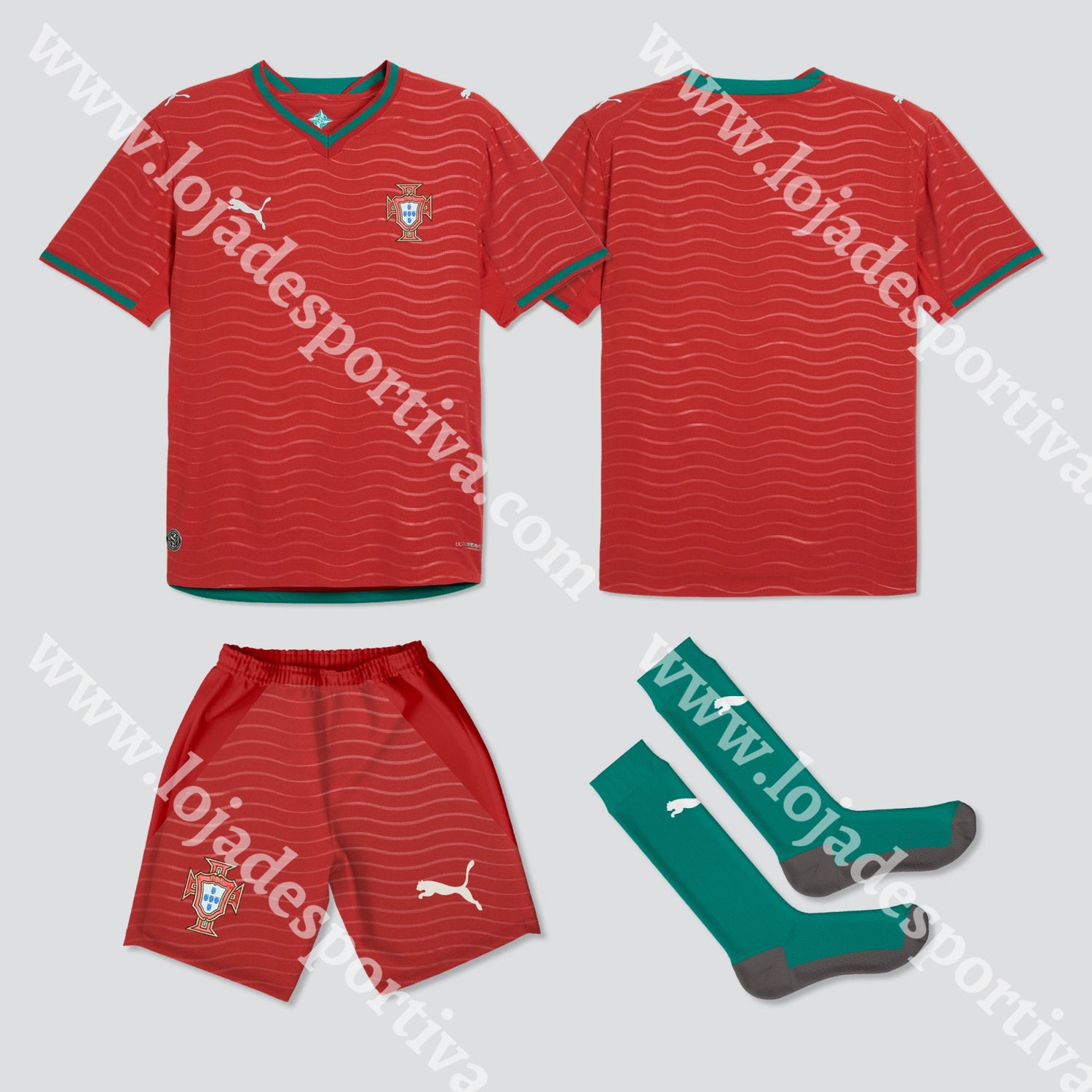 NOVO KIT CRIANÇA PRINCIPAL PORTUGAL MUNDIAL 2026 1-2 Anos Camisola Futebol