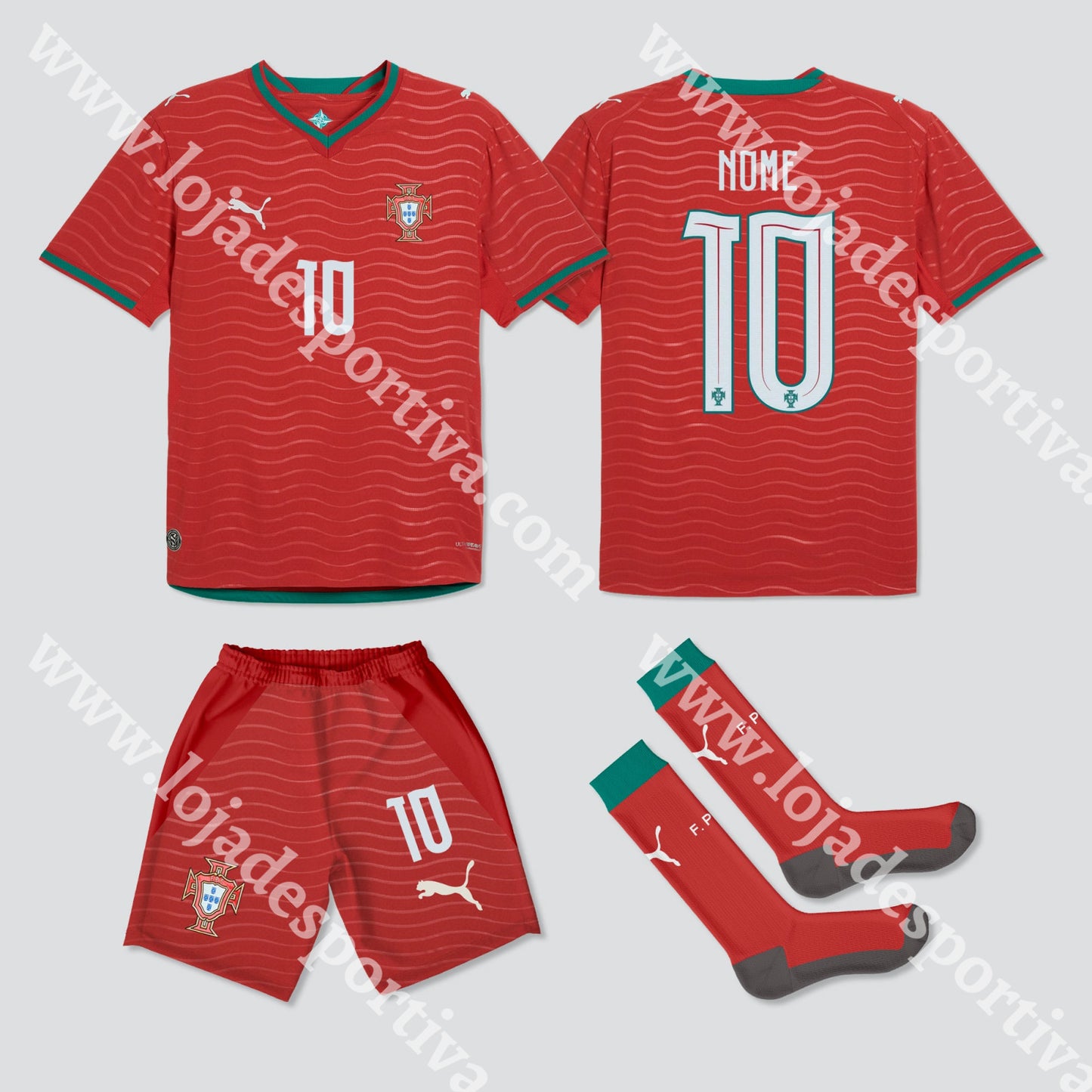 NOVO KIT CRIANÇA PRINCIPAL PORTUGAL MUNDIAL 2026 - Camisola Futebol