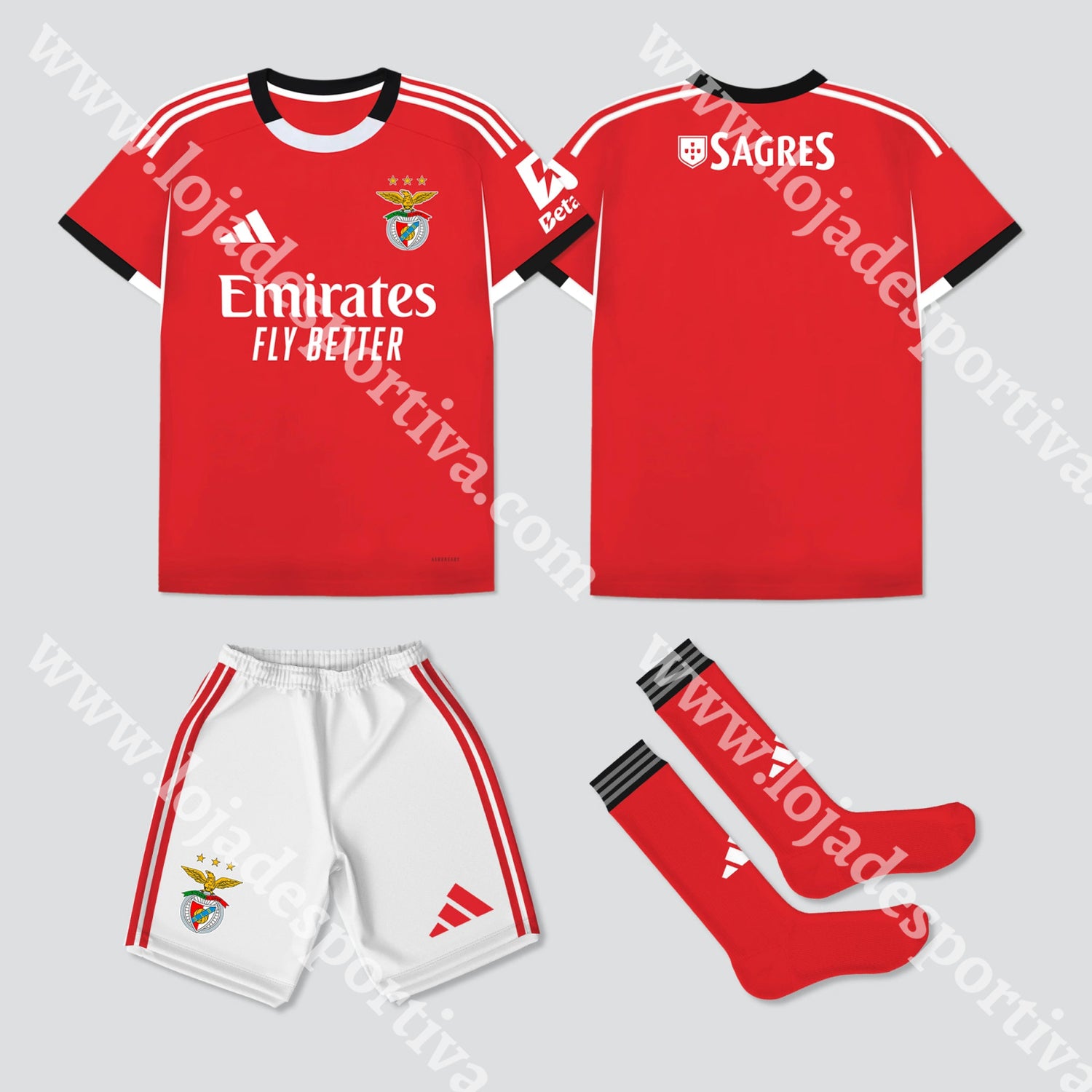 NOVO KIT CRIANÇA PRINCIPAL SL BENFICA 25/26 1-2 Anos