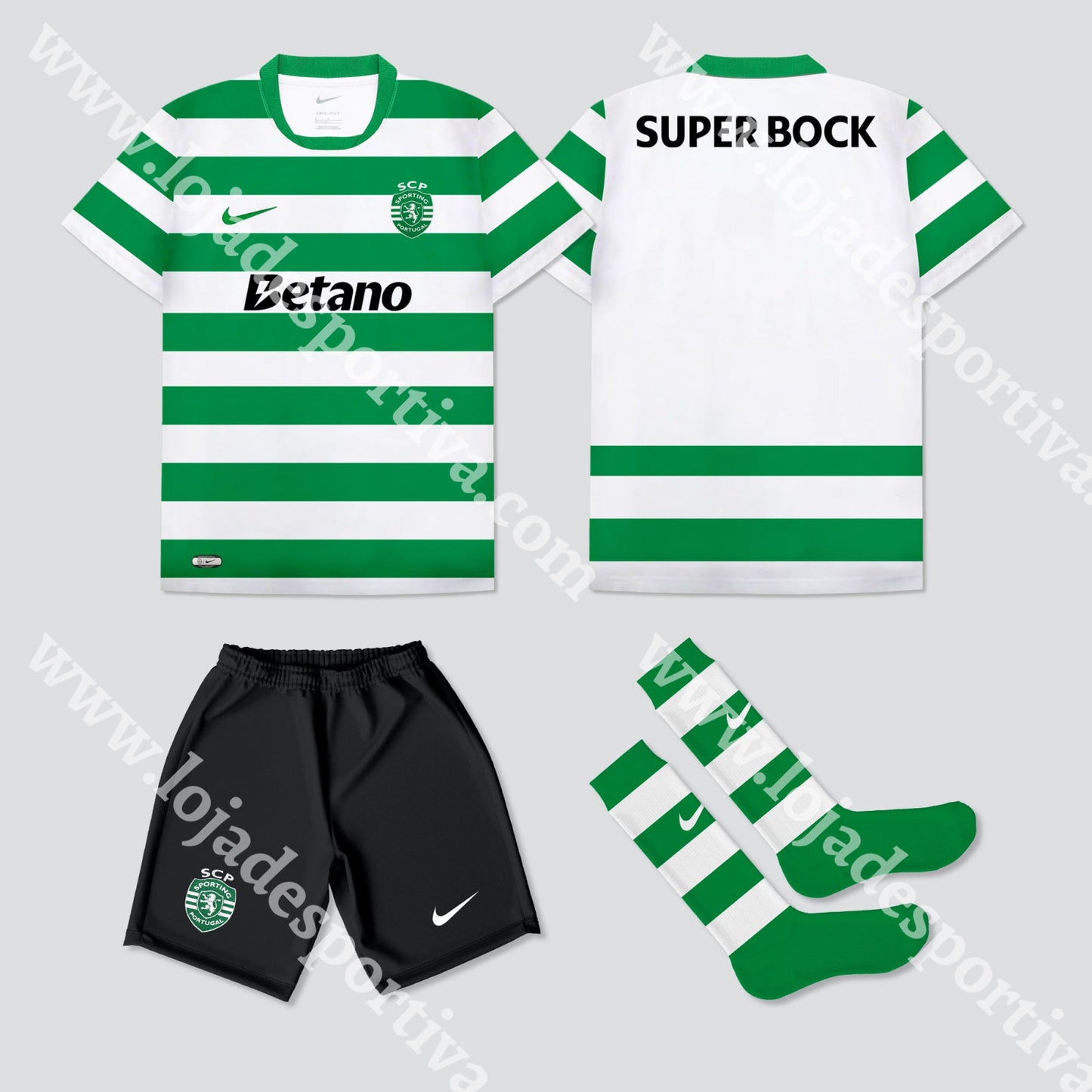 NOVO KIT CRIANÇA PRINCIPAL SPORTING CP 25/26 1-2 Anos