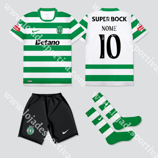 NOVO KIT CRIANÇA PRINCIPAL SPORTING CP 25/26