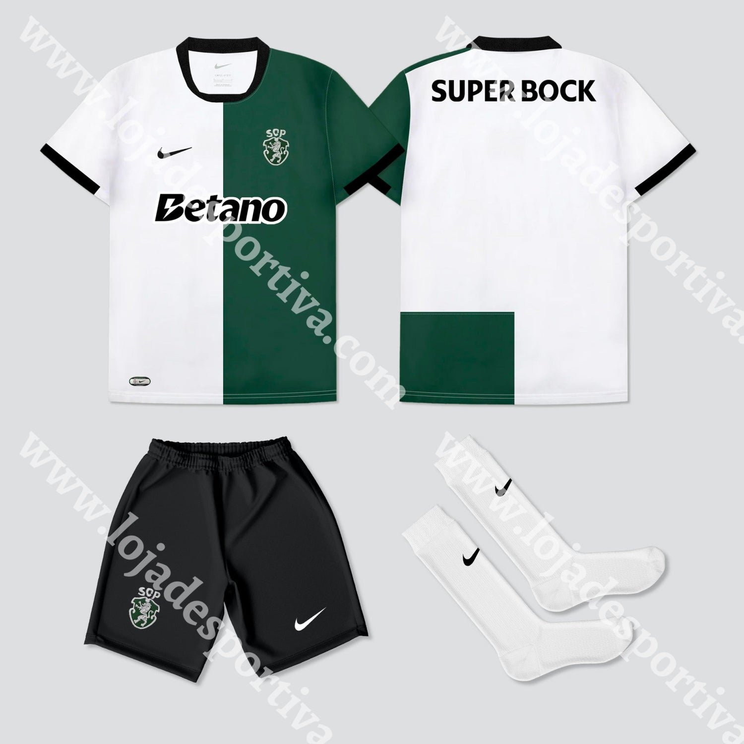 NOVO KIT CRIANÇA STROMP SPORTING CP 25/26 1-2 Anos